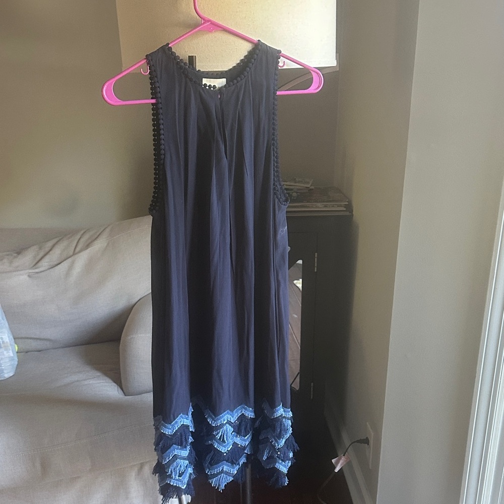 Anthropologie Navy and Blue Sleeveless Dress